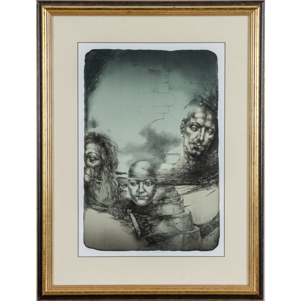 James Janicek, komposition, litografi, signerad