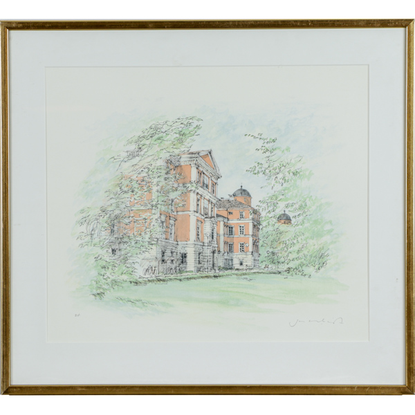 Jan Lundquist, akademiska, Uppsala, litografi, signerad