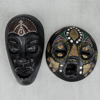Masker, 2 st, Afrikana, trä