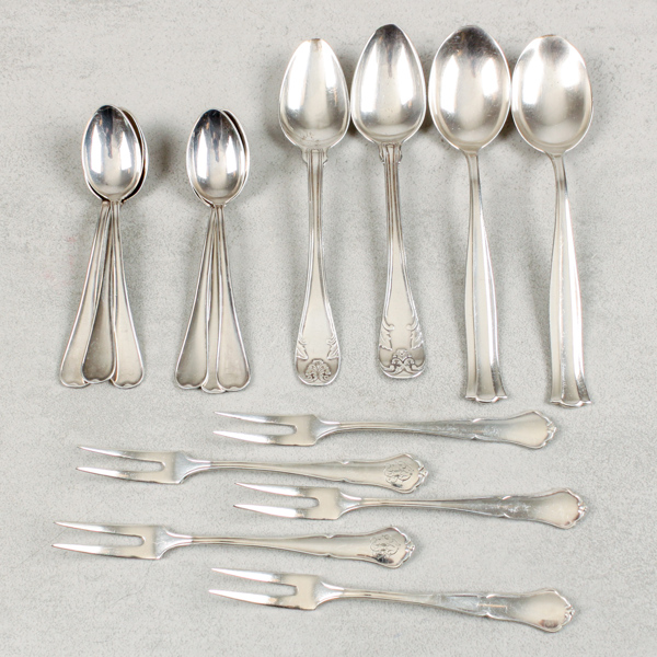 Bestick, 15 delar, silver, 193g