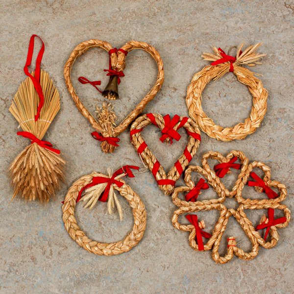 Juldekorationer, 6 st, halm