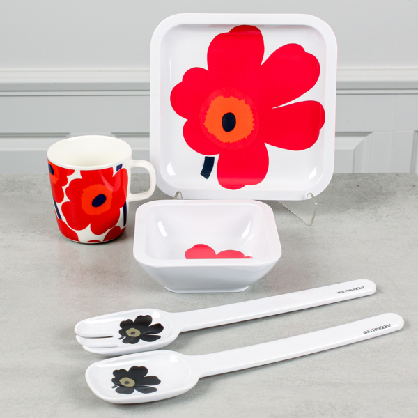 Marimekko, 4 delar, porslin, melamin