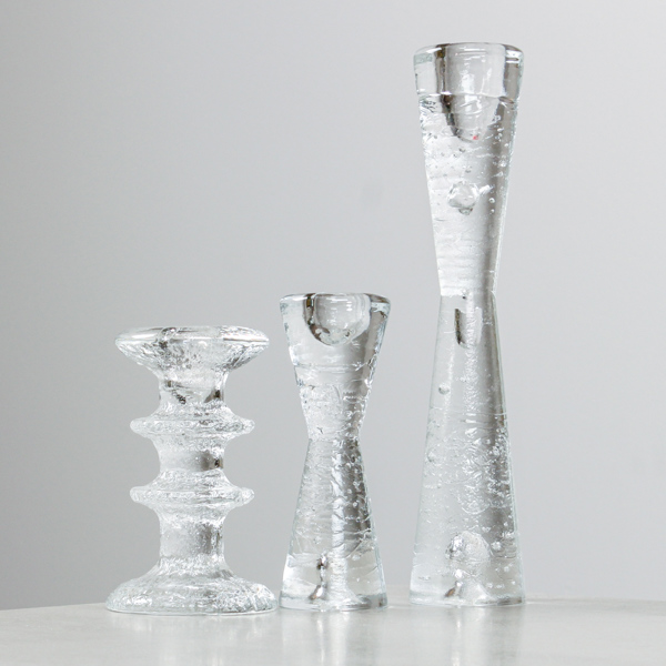 Ljusstakar, 3 st, Timo Sarpaneva, "Festivo" samt "Arkipelgo", Iittala, Finland