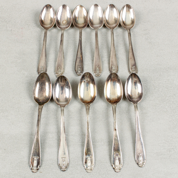 Teskedar, 11st, silver, 154g