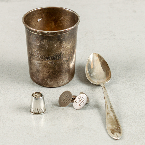 Silverföremål, 4 delar, 80g