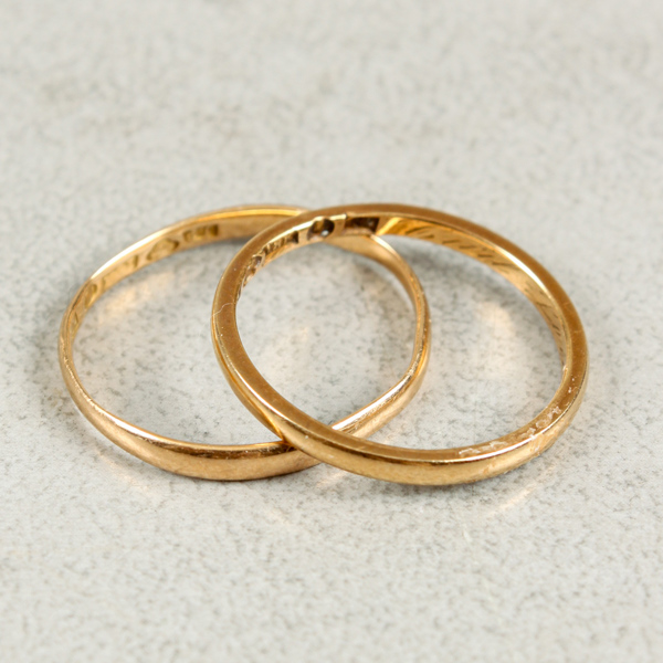 Ringar, 2st, guld 18k, 4.0g
