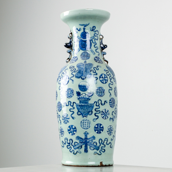 Golvvas, Kina, sen Qing, porslin, 1800-tal