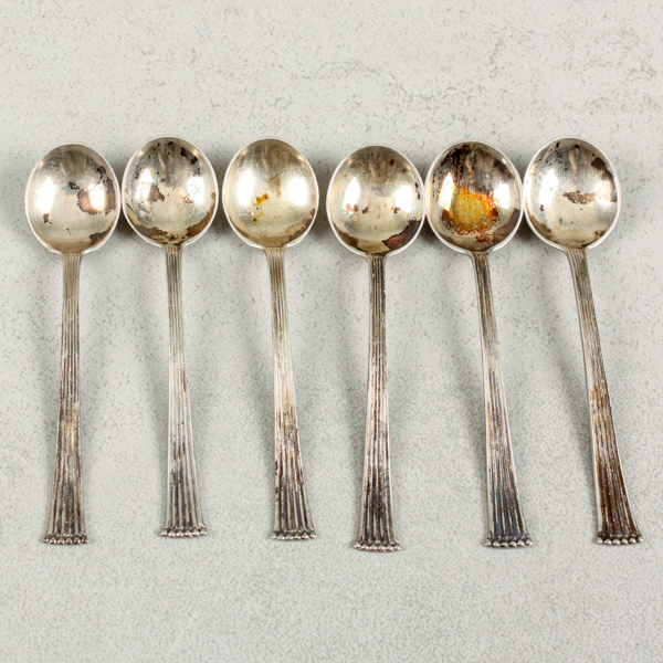 Moccaskedar, 6st, silver, C.G. Hallberg, 51g