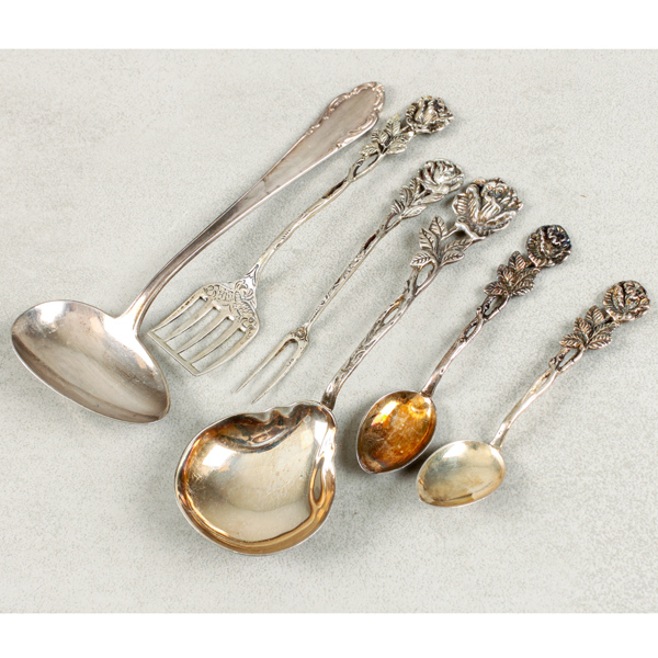 Uppläggningsbestick, 6 dlr. silver, 97g