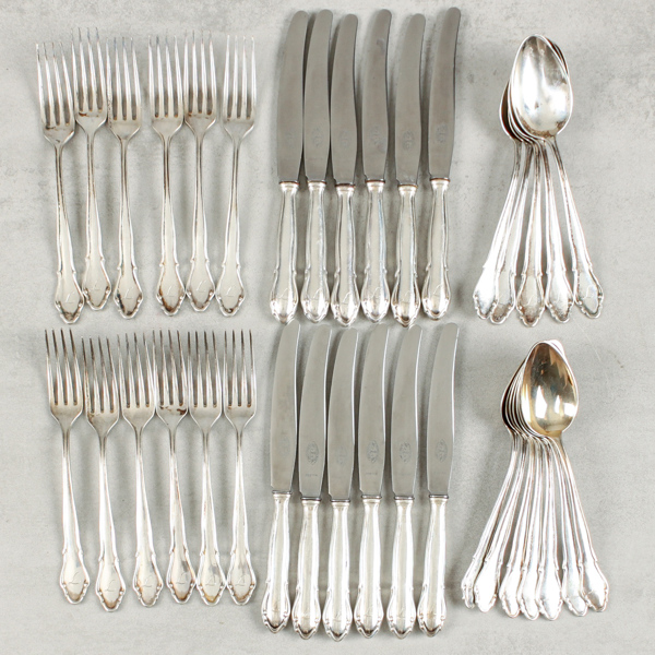 Besticksuppsättning, 36 dlr, silver, KA Andersson
