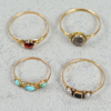 Ringar, 4st, guld, 1800-tal