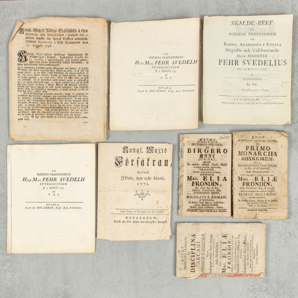 Äldre skrifter, brev, delar av böcker, 1700-tal