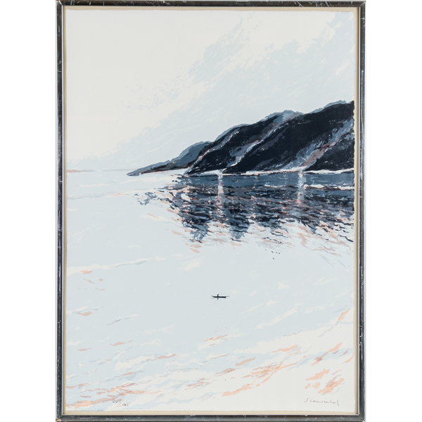 Jan Stenvinkel, hav, litografi, signerad