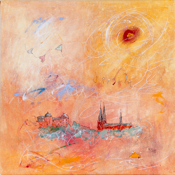 Nito Vega, "Uppsala", akryl på duk, signerad