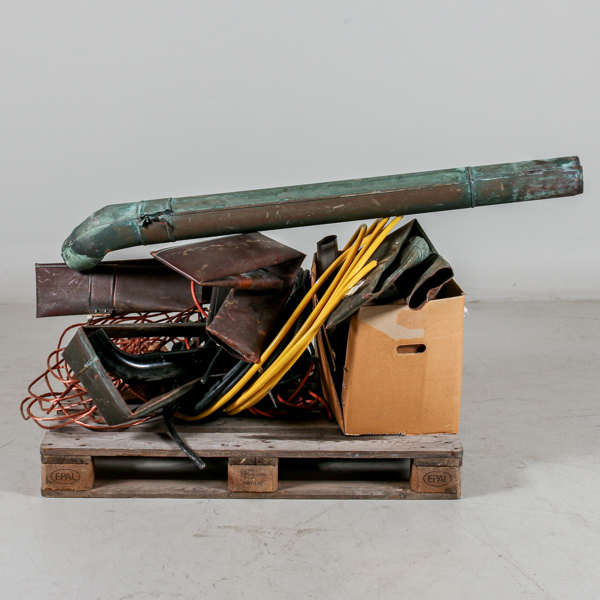 Kopparskrot 38kg, kopparkabel 21kg, ventil mässing mm 5kg