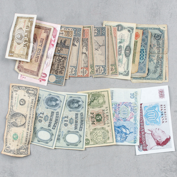 Äldre sedlar, Svenska samt utländska