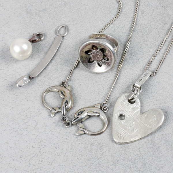 Smycken, 5 delar, silver, 35g