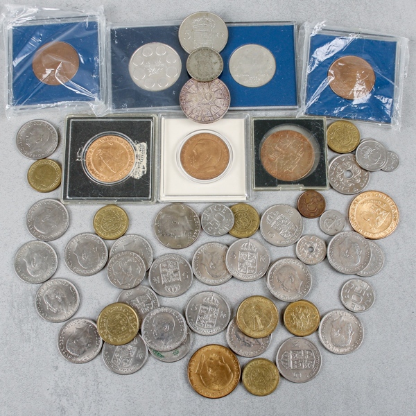 Mynt, Svenska samt utländska, vissa silver