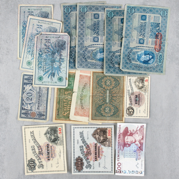 Sedlar, Sverige samt utländska