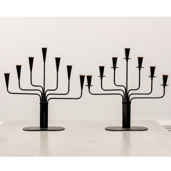 Gunnar Ander, 2 st kandelabrar, Ystad metall