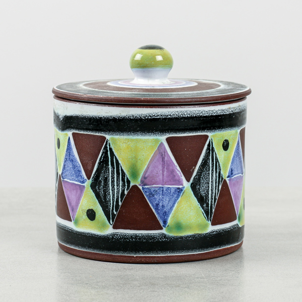 Burk med lock, Jane Wåhlstedt, 1900-talets mitt, signerad