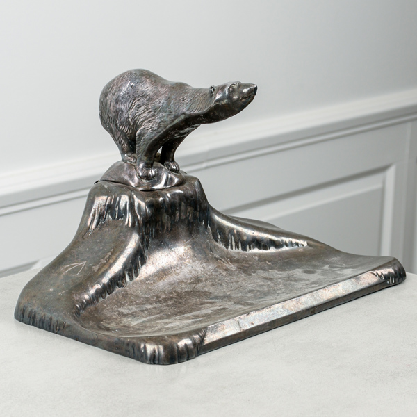 Bläckställ, Eneret Victoria, Danmark, vitmetall, 1900-talets början