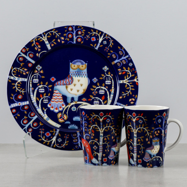  Tekoppar samt serveringsfat, "Taika", Klaus Haapaniemi, Iittala