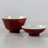 Skål och fat, Kina, oxblodsröd glasyr, Qingdynasti, 2 dlr