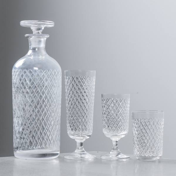 Glasservis, "Diamant", Vicke Lindstrand, Kosta, 16 delar,