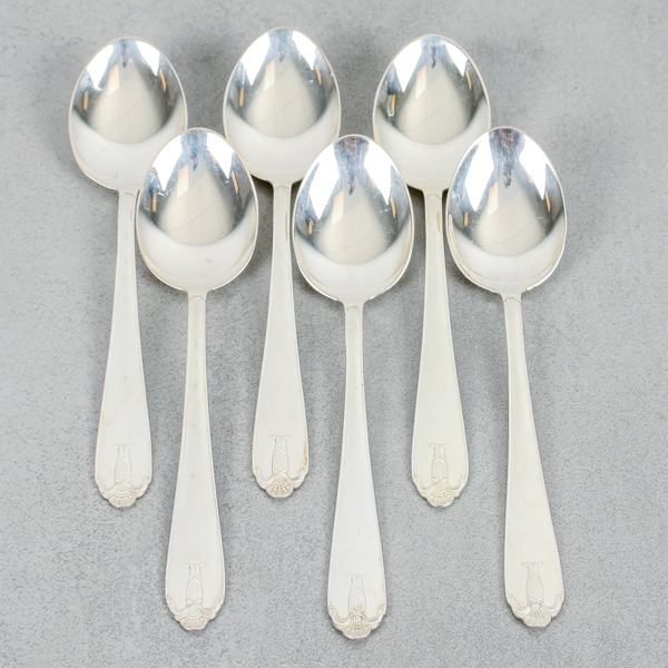 Dessertskedar, 5st, "Vasa", Silver, GAB, 169g