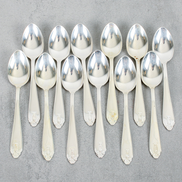 Teskedar, 12st, "Vasa", Silver, GAB, 164g