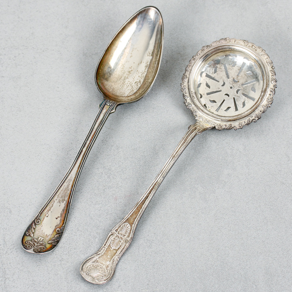Ströare och sked, 1800-talets mitt, silver