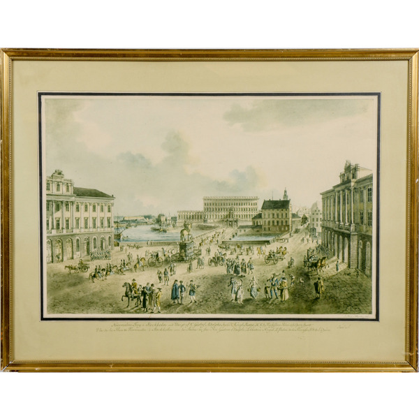 Johan Fredrik Martin, efter, grafiska blad, motiv från Stockholm, 3 st