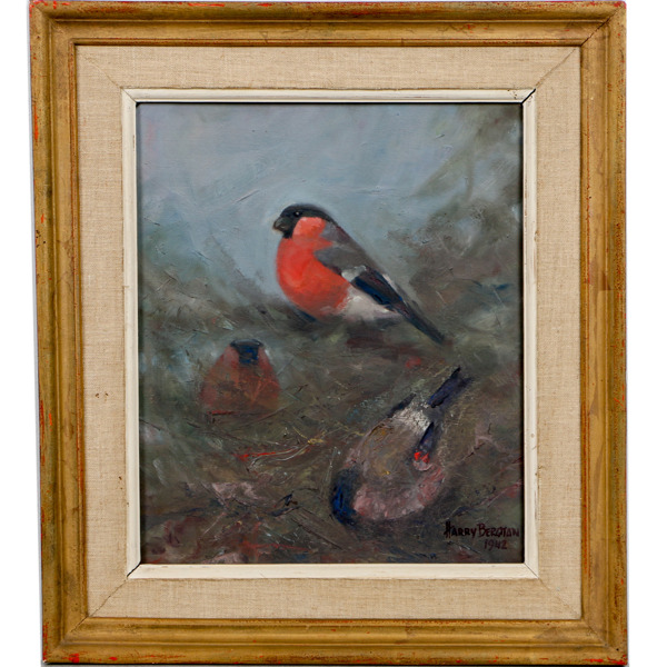 Harry Bergman, domherrar, olja på duk, signerad