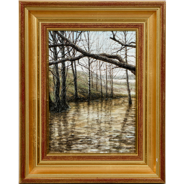 Helena Larsson, "Trassel", olja på pannå, signerad