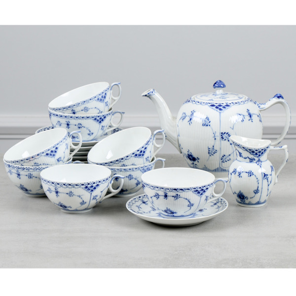 Teservis, Musselmalet, 10 delar, Royal Copenhagen