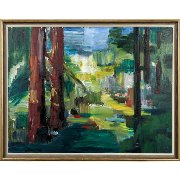 Håkan Berg, skogsmynning, olja på duk, signerad