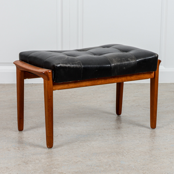 Pall, Bröderna Andersson, teak och läder, 1960-tal