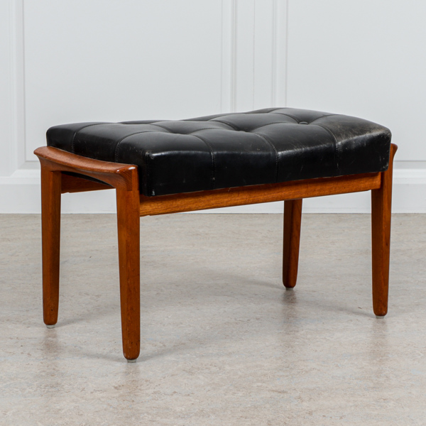 Pall, Bröderna Andersson, teak och läder, 1960-tal