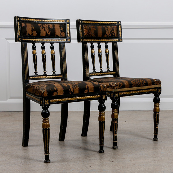 Stolar, ett par,r sengustaviansk stil, omkring år 1900