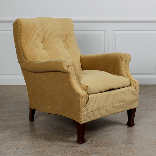 Fåtölj, stoppad, England, omkring 1900