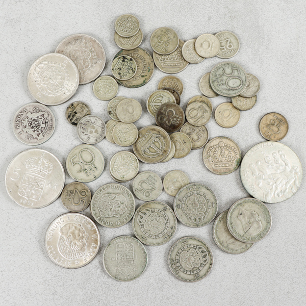 Mynt, silver, 225g, flertalet Sverige