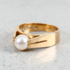 Ring med pärla, Guld 18k, 5.8g