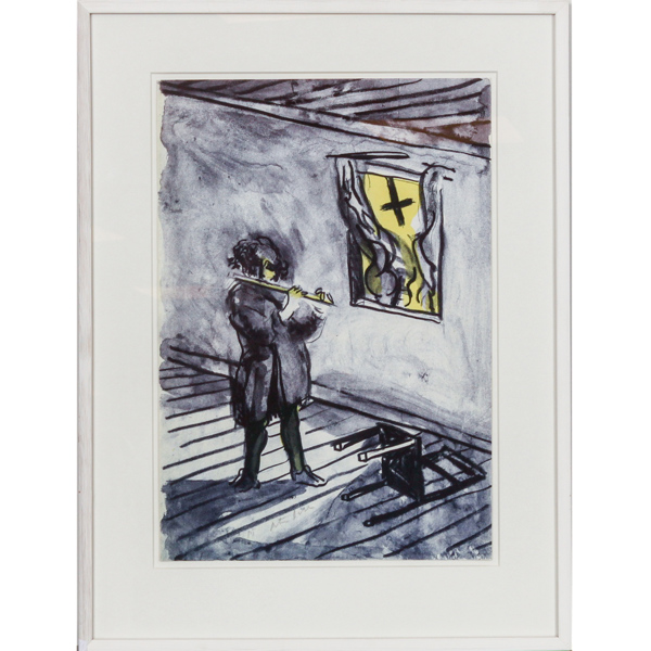 Peter Dahl, No12, ur "Fredmans Epistlar", litografi, signerad