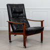 Fåtölj, Bröderna Andersson, teak och läder, 1960-tal