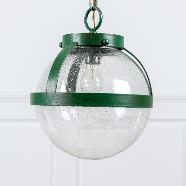 Taklampa, smide, glas