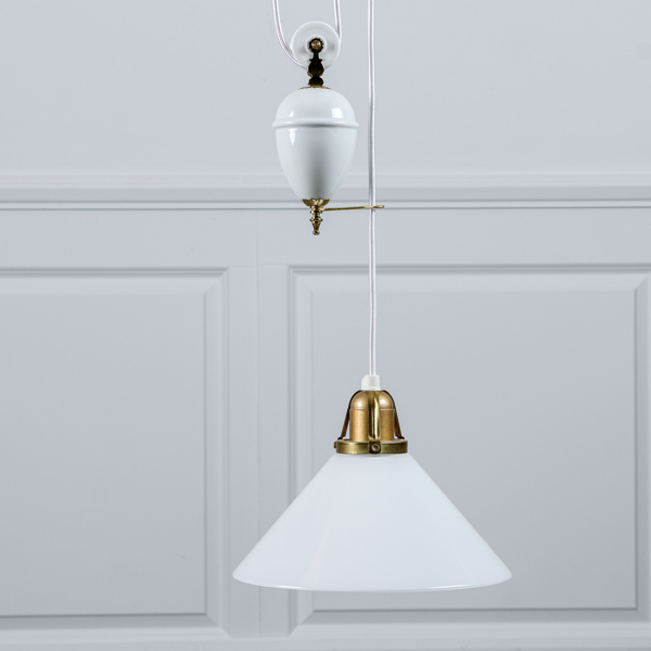 Skomakarlampa med lod, glas samt mässing