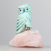 Skulptur, Uggla, Chrysocolla samt Rosenkvarts