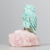 Skulptur, Uggla, Chrysocolla samt Rosenkvarts