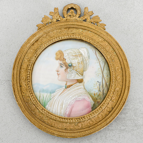 Miniatyrmålning, blandteknik, 1800-talets slut